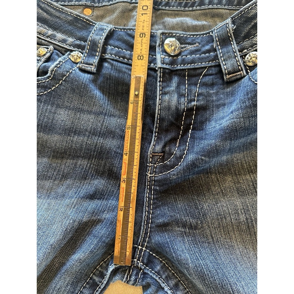 Miss Me Jeans Sz 30 Skinny Wing Rhinestone Bling Low Rise Medium‎ Wash - Picture 10 of 10
